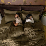 Sateen Duvet Cover in Forest Green
