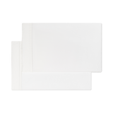 A set of two ivory white sateen pillowcases with a hemstitch design.